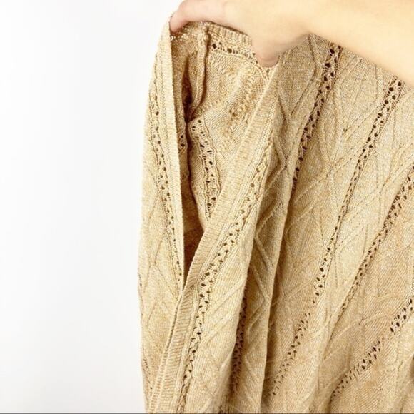 NWT Lane Bryant Tan Cowl Neck Poncho Sweater Sz 14/20 Comfy Cozy Minimalist - Picture 4 of 9
